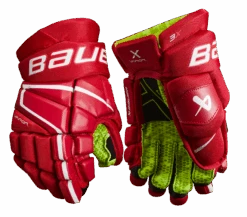 Bauer Vapor 3X Junior Hockey Gloves -Hockey Equipment Store 3X JR FRONT RED1