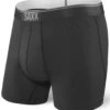 SAXX Quest Boxer Brief Fly Black -Hockey Equipment Store saxx quest2.0 boxer fly black